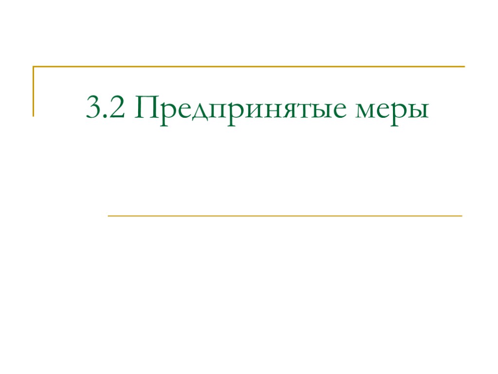 3.2 Предпринятые меры